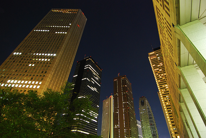 shinjuku building group night